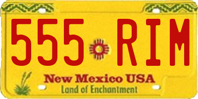 NM license plate 555RIM