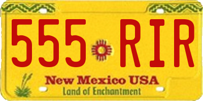 NM license plate 555RIR