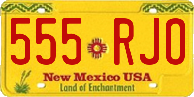 NM license plate 555RJO