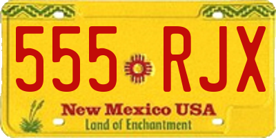 NM license plate 555RJX