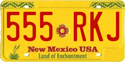 NM license plate 555RKJ
