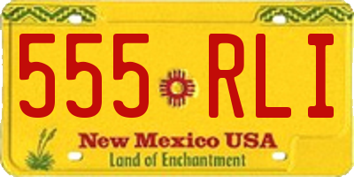 NM license plate 555RLI