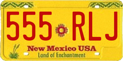 NM license plate 555RLJ
