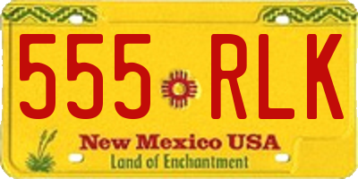 NM license plate 555RLK