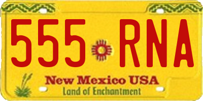 NM license plate 555RNA