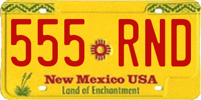 NM license plate 555RND