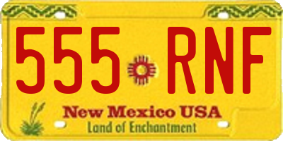 NM license plate 555RNF