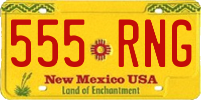 NM license plate 555RNG