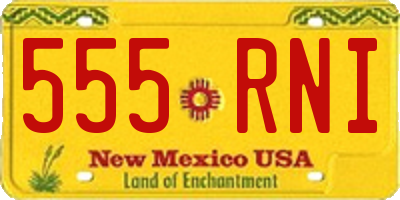 NM license plate 555RNI