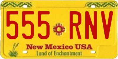 NM license plate 555RNV