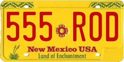 NM license plate 555ROD