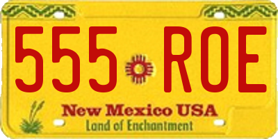 NM license plate 555ROE