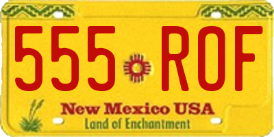 NM license plate 555ROF