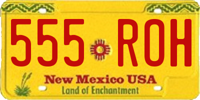 NM license plate 555ROH