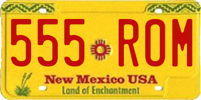 NM license plate 555ROM