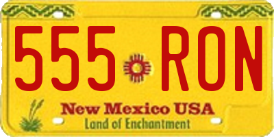 NM license plate 555RON