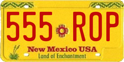 NM license plate 555ROP