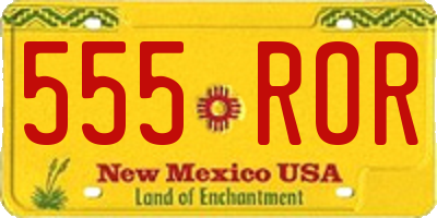 NM license plate 555ROR