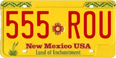 NM license plate 555ROU