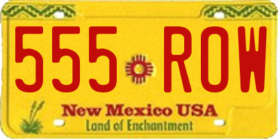 NM license plate 555ROW