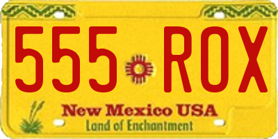 NM license plate 555ROX