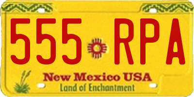 NM license plate 555RPA