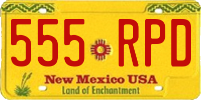 NM license plate 555RPD