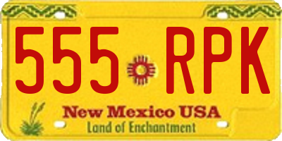 NM license plate 555RPK