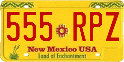NM license plate 555RPZ