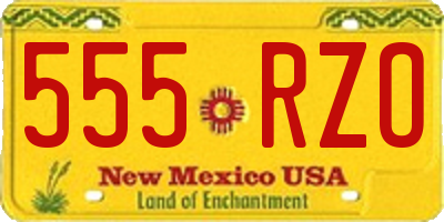 NM license plate 555RZO