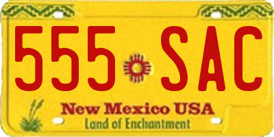 NM license plate 555SAC