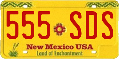 NM license plate 555SDS