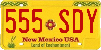 NM license plate 555SDY