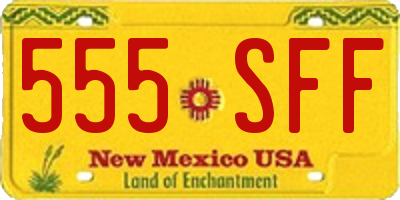 NM license plate 555SFF