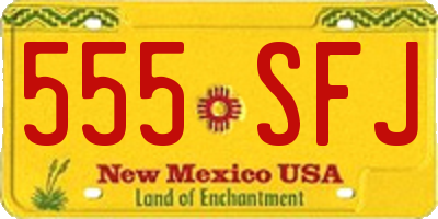 NM license plate 555SFJ
