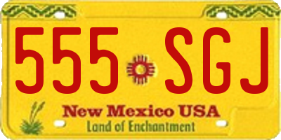 NM license plate 555SGJ