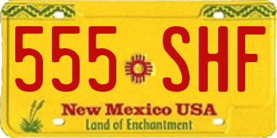NM license plate 555SHF