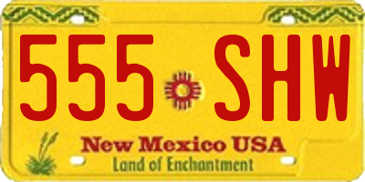 NM license plate 555SHW