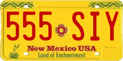 NM license plate 555SIY