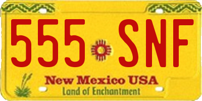 NM license plate 555SNF