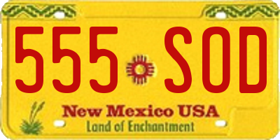 NM license plate 555SOD