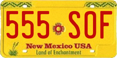 NM license plate 555SOF