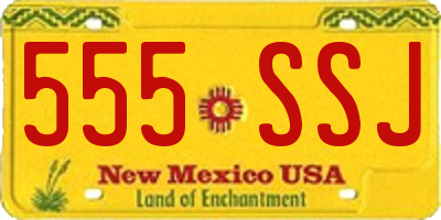 NM license plate 555SSJ