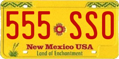 NM license plate 555SSO