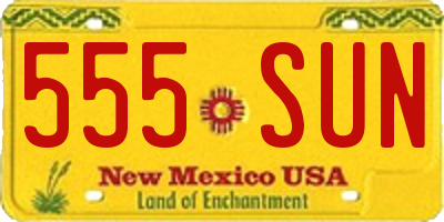 NM license plate 555SUN