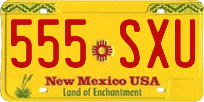 NM license plate 555SXU