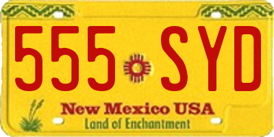 NM license plate 555SYD