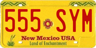 NM license plate 555SYM