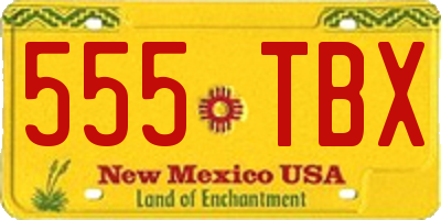 NM license plate 555TBX