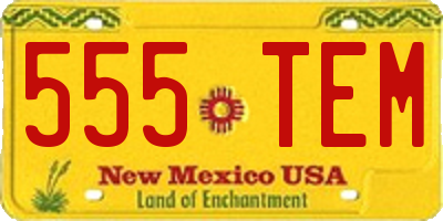 NM license plate 555TEM